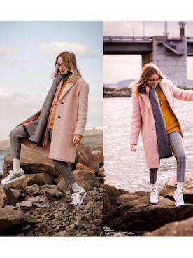 「アイテム（モッズコート、ピンク系）」を使った、Kadriya Sungatullinaさん（レディース・160cm）の春コーディネート