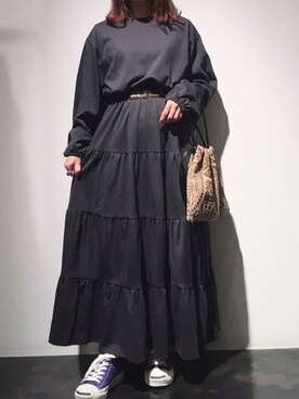 「ジャックパーセル」｜「アイテム（ワンピース/ドレス）」を使った、yuiさん（レディース・145cm）の秋コーディネート