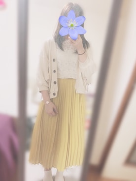「デニム×黄色」｜*Reinaさん（レディース・157cm）の春コーディネート