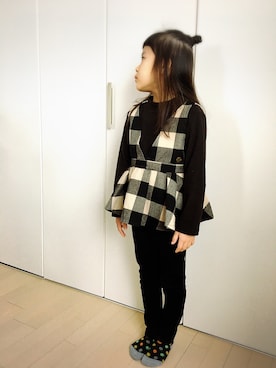 「BREEZE（ブリーズ）のアイテム（その他トップス）」を使った、SARAさん（キッズ・110cm）の冬コーディネート