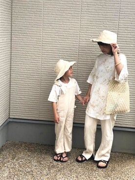 「CIAOPANIC TYPY（チャオパニックティピー）のアイテム（サンダル）」を使った、satasomeさん（キッズ・120cm）の夏コーディネート