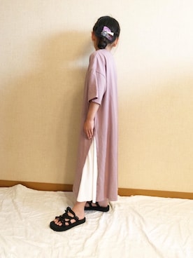 「CIAOPANIC TYPY（チャオパニックティピー）のアイテム（サンダル）」を使った、satasomeさん（キッズ・120cm）の春コーディネート