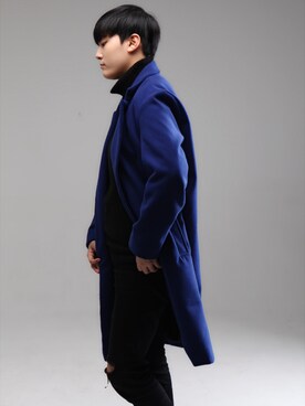 「blue」｜「アイテム（チェスターコート）」を使った、スジンさん（レディース・174cm）の夏コーディネート
