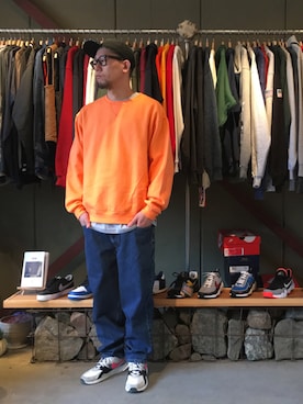 「BELIEF NYC（ビリーフニューヨーク）のアイテム」を使った、BENCHさん（メンズ・178cm）の春コーディネート