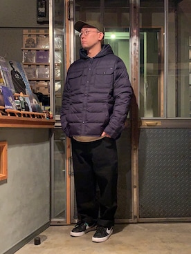 「ラルフローレン」｜「アイテム（ダウンジャケット/コート）」を使った、BENCHさん（メンズ・178cm）の冬コーディネート