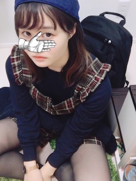 「OLIVE des OLIVE（オリーブデオリーブ）のアイテム（オールインワン・サロペット）」を使った、hiruneさん（レディース・159cm）の秋コーディネート