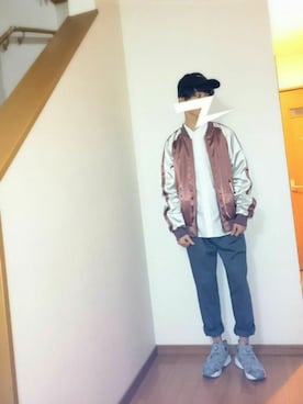 「STUDIOUS（ステュディオス）の【ZOZO限定】 STUDIOUS エンブロイダリーカラーオックスシャツ-made in japan-（シャツ/ブラウス、ホワイト系）」を使った、あのんさん（メンズ・170cm）の冬コーディネート