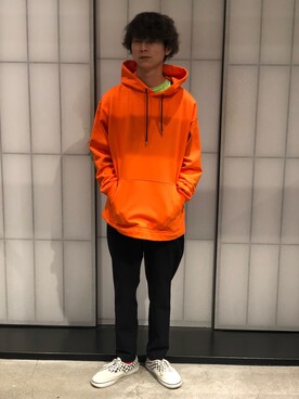 日本の髪型のアイデア 元のオレンジ パーカー メンズ