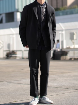 「アイテム（レッグウェア、グリーン系）」を使った、田中 景樹 駿一朗さん（メンズ・173cm）の秋コーディネート