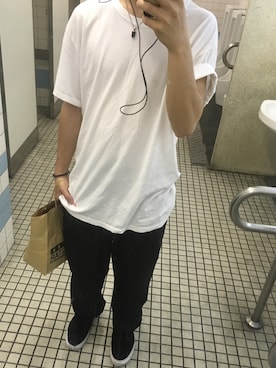 「Hanes」｜「アイテム（スリッポン）」を使った、さとるさん（メンズ・170cm）の夏コーディネート