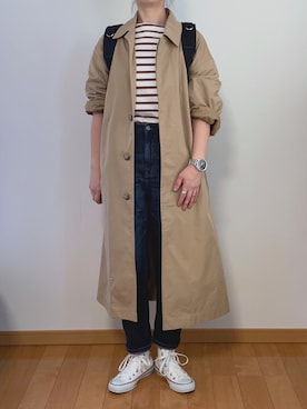 「平成最後のWEARISTAセンバツ」｜「アイテム（ステンカラーコート）」を使った、yuuuuuさん（レディース・162cm）の春コーディネート