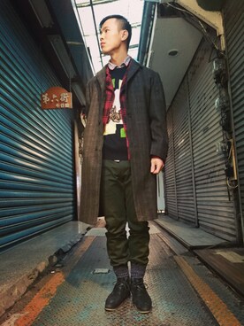 「TWOXPIECE」｜TWO PIECE 丫撇さん（メンズ・171cm）の冬コーディネート