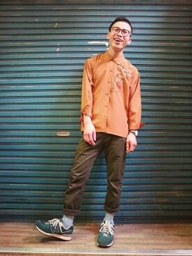 「vintageshop」｜TWO PIECE 丫撇さん（メンズ・171cm）の春コーディネート
