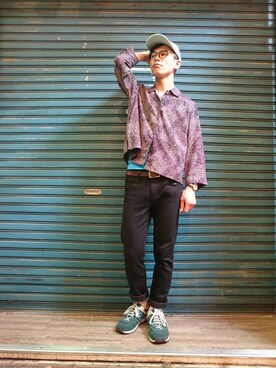 「vintageshop」｜TWO PIECE 丫撇さん（メンズ・171cm）の春コーディネート