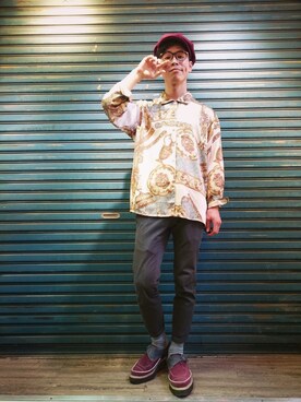 「vintageshop」｜TWO PIECE 丫撇さん（メンズ・171cm）の春コーディネート