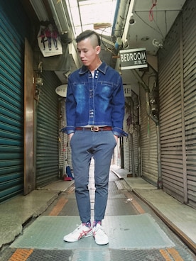 「vintageshop」｜TWO PIECE 丫撇さん（メンズ・171cm）の春コーディネート