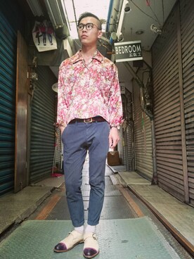 「vintageshop」｜TWO PIECE 丫撇さん（メンズ・171cm）の春コーディネート