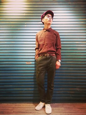 「vintageshop」｜TWO PIECE 丫撇さん（メンズ・171cm）の春コーディネート