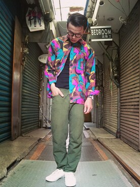 「vintageshop」｜TWO PIECE 丫撇さん（メンズ・171cm）の夏コーディネート