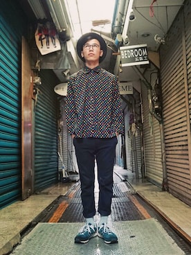 「vintageshop」｜TWO PIECE 丫撇さん（メンズ・171cm）の夏コーディネート