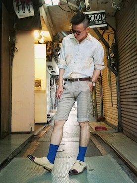 「vintageshop」｜TWO PIECE 丫撇さん（メンズ・171cm）の夏コーディネート