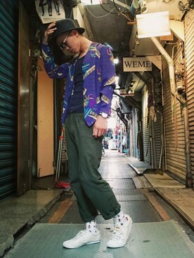 「vintageshop」｜TWO PIECE 丫撇さん（メンズ・171cm）の夏コーディネート