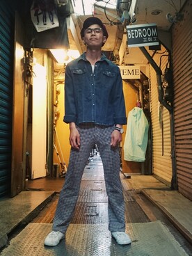 「vintageshop」｜TWO PIECE 丫撇さん（メンズ・171cm）の夏コーディネート