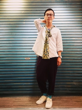 「vintageshop」｜TWO PIECE 丫撇さん（メンズ・171cm）の夏コーディネート