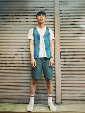 「vintageshop」｜TWO PIECE 丫撇さん（メンズ・171cm）の夏コーディネート