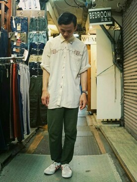 「vintageshop」｜TWO PIECE 丫撇さん（メンズ・171cm）の夏コーディネート