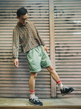 「vintageshop」｜TWO PIECE 丫撇さん（メンズ・171cm）の夏コーディネート