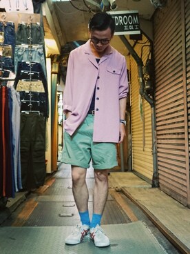 「vintageshop」｜TWO PIECE 丫撇さん（メンズ・171cm）の夏コーディネート