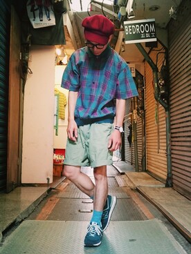「vintageshop」｜TWO PIECE 丫撇さん（メンズ・171cm）の夏コーディネート