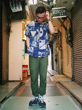 「vintageshop」｜TWO PIECE 丫撇さん（メンズ・171cm）の夏コーディネート