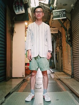 「vintageshop」｜TWO PIECE 丫撇さん（メンズ・171cm）の夏コーディネート