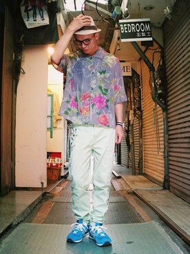 「vintageshop」｜TWO PIECE 丫撇さん（メンズ・171cm）の夏コーディネート