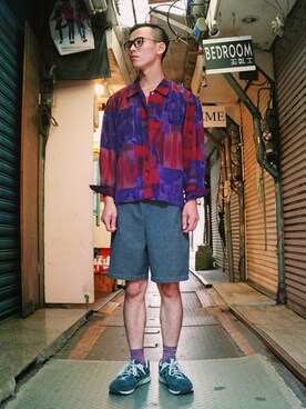 「vintageshop」｜TWO PIECE 丫撇さん（メンズ・171cm）の夏コーディネート
