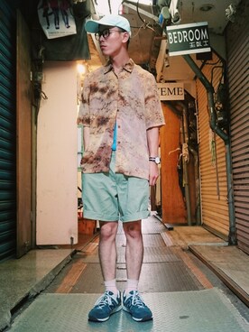 「vintageshop」｜TWO PIECE 丫撇さん（メンズ・171cm）の夏コーディネート