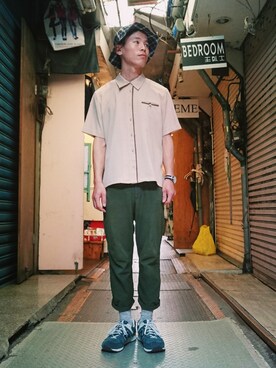 「vintageshop」｜TWO PIECE 丫撇さん（メンズ・171cm）の夏コーディネート