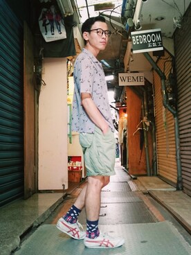 「vintageshop」｜TWO PIECE 丫撇さん（メンズ・171cm）の夏コーディネート