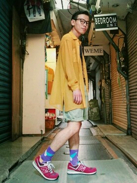 「vintageshop」｜TWO PIECE 丫撇さん（メンズ・171cm）の夏コーディネート