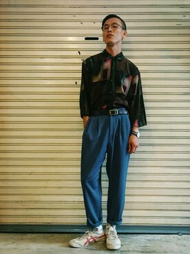 「Chainloop（チェインループ）のアイテム」を使った、TWO PIECE 丫撇さん（メンズ・171cm）の秋コーディネート