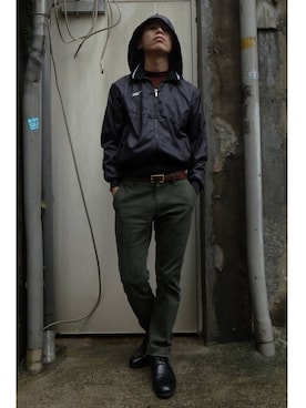 「ASICS（アシックス）のアイテム（ジャケット/アウター）」を使った、TWO PIECE 丫撇さん（メンズ・171cm）の冬コーディネート