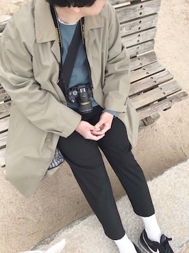 「Steven Alan」｜「アイテム（トレンチコート）」を使った、たくさん（メンズ・175cm）の秋コーディネート