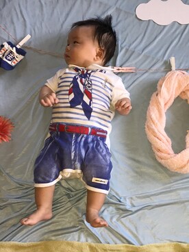 「amabro（アマブロ）のアイテム」を使った、cocotaroさん（キッズ・60cm）の夏コーディネート