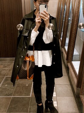 「OZOC（オゾック）のアイテム（ハンドバッグ）」を使った、ぴょんすさん（レディース・154cm）の秋コーディネート