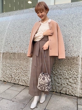 「一押しのアウタースタイル」｜「アイテム（アクセサリー）」を使った、uamomo02さん（レディース・158cm）の秋コーディネート