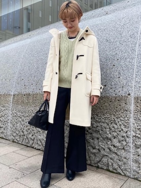 「green label relaxing（グリーンレーベルリラクシング）のアイテム（ダッフルコート）」を使った、uamomo02さん（レディース・159cm）の冬コーディネート