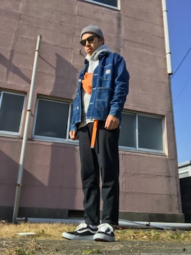 「POINTER（ポインター ）のアイテム」を使った、まつさん（メンズ・173cm）の冬コーディネート