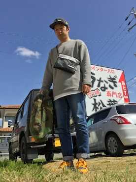 「アイテム（ミリタリージャケット）」を使った、まつさん（メンズ・173cm・30代）の春コーディネート